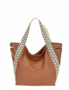 BORSA DONNA SACCA CON MANICI IN TESSUTO MULTICOLOR MONTINI GELSOMINA MADE IN ITALY