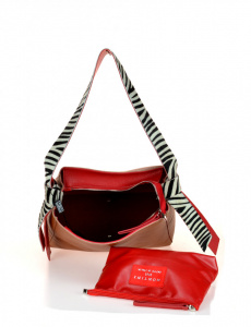 BORSA DONNA SACCA IN PELLE BICOLORE CON TRACOLLA CAVALLINO ZEBRA MONTINI GIACINTA MADE IN ITALY
