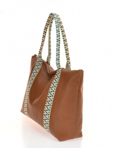 BORSA DONNA SHOPPING CON MANICI IN TESSUTO MULTICOLOR MONTINI GIOIA MADE IN ITALY