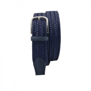 CINTURA UOMO 3,5 CM ELASTICA INTRECCIATA IN CUOIO E TESSUTO ORIONE BELTS ARTIGIANALE MADE IN ITALY
