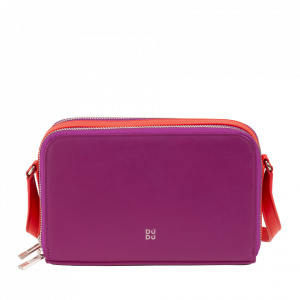 DUDU Borsa a Tracolla Donna Piccola in Pelle Doppia Cerniera Portafoglio Borsa a Mano Multitasche
