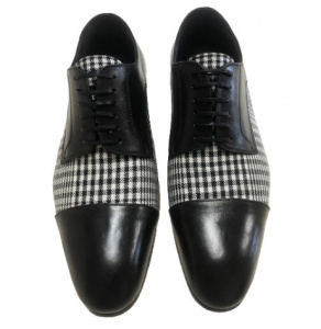 ESCLUSIVE SCARPE LUSSO UOMO STRINGATE IN PELLE E TESSUTO GAROFALO GIANBATTISTA ARTIGIANALI MADE IN ITALY