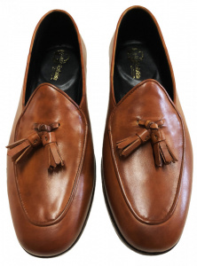 MOCASSINI UOMO IN VITELLO PATINATO GAROFALO GIANBATTISTA ARTIGIANALI MADE IN ITALY