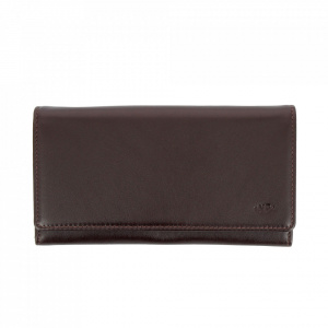 Nuvola Pelle Portafoglio Donna Grande Deena in Vera Pelle Nappa Porta Carte di credito con Bottone e Cerniera