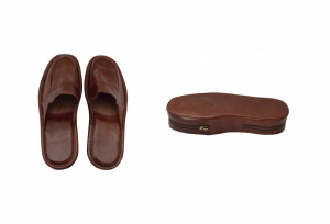 PANTOFOLE UOMO IN PELLE DA VIAGGIO DI BERARDINO MADE IN ITALY