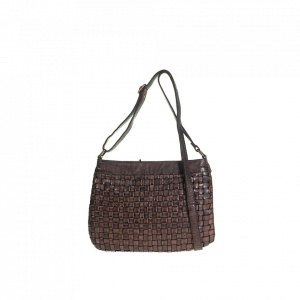 BORSA DONNA A TRACOLLA VINTAGE IN PELLE INTRECCIATA A MANO TUSCAN'S MADE IN ITALY