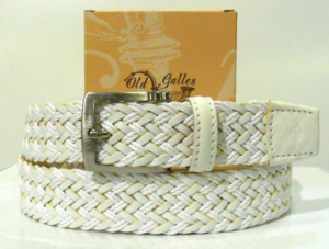 CINTURA UOMO TRECCIA CERATA E CUOIO OLD GALLES ARTIGIANALE MADE IN ITALY