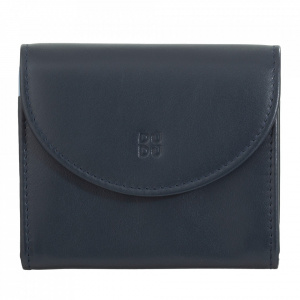 DUDU Mini Portafoglio Donna Slim in Vera Pelle con Portamonete Zip, Chiusura a Bottone, Portafogli Colorato Compatto