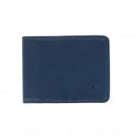 DV Porta carte di credito in pelle BLU orizzonatale a 10 bustine trasparenti 