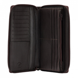 Nuvola Pelle Portafoglio Donna Grande con Cerniera in Pelle Zip Around 14 Tasche Porta Carte di credito e Portamonete