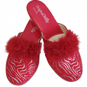 PANTOFOLA DONNA MILLY IN CAMOSCIO ARTIGIANALE MADE IN ITALY