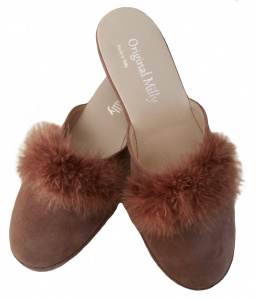 PANTOFOLA DONNA MILLY IN CAMOSCIO ARTIGIANALE MADE IN ITALY