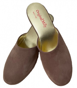 PANTOFOLA DONNA MILLY IN CAMOSCIO ARTIGIANALE MADE IN ITALY