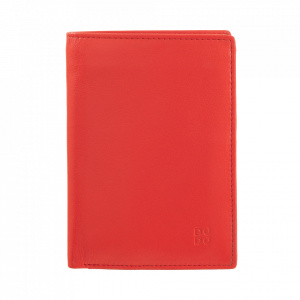 Portafoglio da uomo a libro in pelle multicolore con lampo DUDU