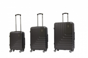 SET TROLLEY RIGIDO 4 RUOTE RAVIZZONI LINEA TITANIO ESPANDIBILE