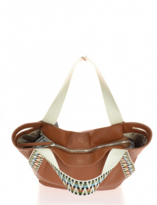 BORSA DONNA SACCA CON MANICI IN TESSUTO MULTICOLOR MONTINI GELSOMINA MADE IN ITALY