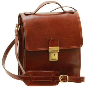 BORSELLO UOMO IN PELLE CON MANICO OLD ANGLER FIRENZE ARTIGIANALE MADE IN ITALY