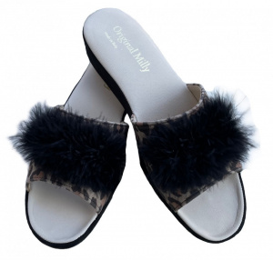 CIABATTA DONNA MILLY IN CAMOSCIO STAMPA LEOPARDO ARTIGIANALE MADE IN ITALY