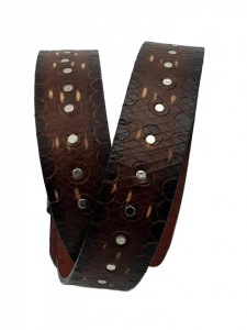 CINTURA UOMO 4 CM IN CUOIO ABRASIVATO CON BORCHIE ORIONE BELTS