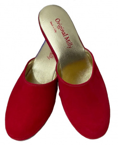 PANTOFOLA DONNA MILLY IN CAMOSCIO ARTIGIANALE MADE IN ITALY