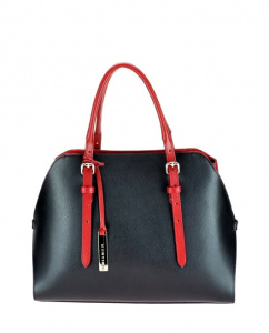 BORSA DONNA A MANO IN PELLE MONTINI CHIARA BICOLORE MADE IN ITALY