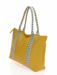 BORSA DONNA SHOPPING CON MANICI IN TESSUTO MULTICOLOR MONTINI GIOIA MADE IN ITALY