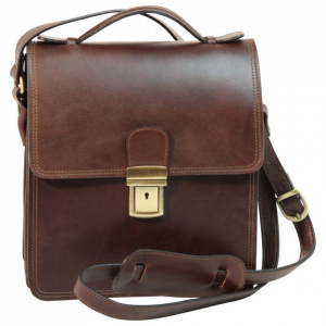 BORSELLO UOMO IN PELLE CON MANICO OLD ANGLER FIRENZE ARTIGIANALE MADE IN ITALY