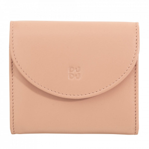 DUDU Mini Portafoglio Donna Slim in Vera Pelle con Portamonete Zip, Chiusura a Bottone, Portafogli Colorato Compatto