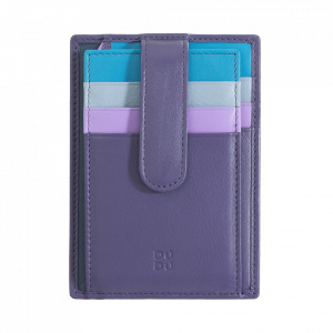 DUDU Porta Carte di Credito in Pelle Multicolore Sottile Slim Uomo Donna con 9 Slot e Chiusura di Sicurezza