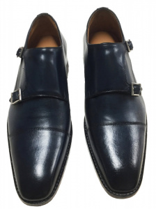 ESCLUSIVE SCARPE LUSSO UOMO STRINGATE IN PELLE CON FIBBIE GAROFALO GIANBATTISTA ARTIGIANALI MADE IN ITALY