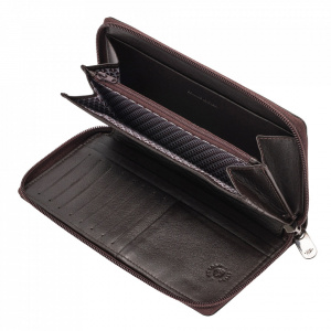 Nuvola Pelle Portafoglio Donna Grande con Cerniera in Pelle Zip Around 14 Tasche Porta Carte di credito e Portamonete