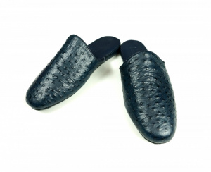 PANTOFOLE UOMO IN PELLE STAMPA STRUZZO GEDA MADE IN ITALY