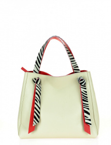 BORSA DONNA IN PELLE BICOLORE CON MANICI CAVALLINO ZEBRA MONTINI GEMMA MADE IN ITALY