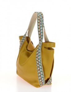 BORSA DONNA SACCA CON MANICI IN TESSUTO MULTICOLOR MONTINI GELSOMINA MADE IN ITALY