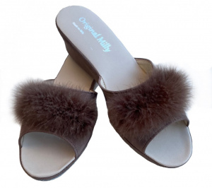 CIABATTA DONNA MILLY IN CAMOSCIO ARTIGIANALE MADE IN ITALY