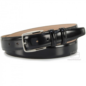 CINTURA UOMO IN PELLE LUCIDA 3,5 CM ADPEL ARTIGIANALE MADE IN ITALY