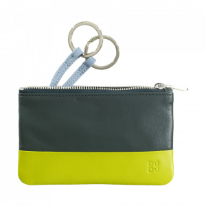 DUDU Astuccio portachiavi colorato in pelle uomo donna formato bustina con zip