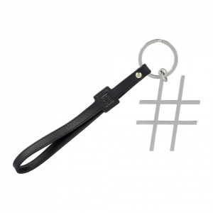 DUDU Portachiavi a Forma di Hashtag in Pelle da Donna con Anello