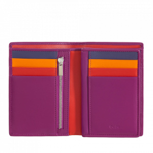 DUDU Portafoglio da uomo a libro RFID in pelle multicolore con lampo
