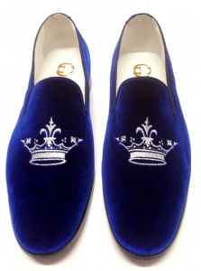 ESCLUSIVE PANTOFOLE LUSSO IN VELLUTO PERSONALIZZABILI CON RICAMO CORONA GAROFALO GIANBATTISTA ARTIGIANALI MADE IN ITALY