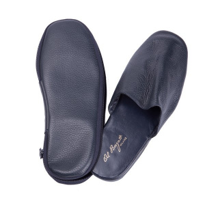 ESCLUSIVE PANTOFOLE UOMO IN PELLE DA VIAGGIO CON CUSTODIA AL BAGATT MADE IN ITALY