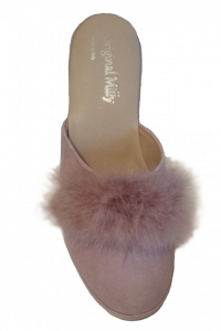 PANTOFOLA DONNA MILLY IN CAMOSCIO ARTIGIANALE MADE IN ITALY