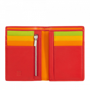 Portafoglio da uomo a libro in pelle multicolore con lampo DUDU
