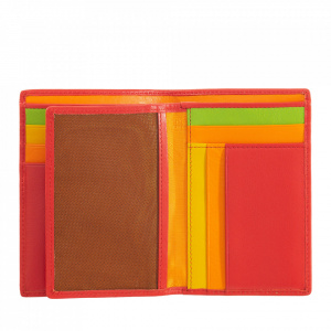 Portafoglio da uomo a libro in pelle multicolore con lampo DUDU