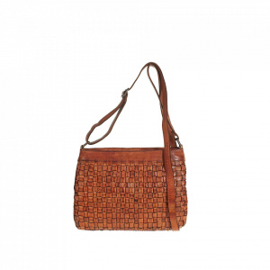 BORSA DONNA A TRACOLLA VINTAGE IN PELLE INTRECCIATA A MANO TUSCAN'S MADE IN ITALY