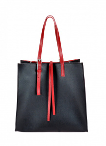 BORSA DONNA SHOPPING A SPALLA IN PELLE MONTINI ESMERALDA BICOLORE MADE IN ITALY