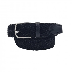 CINTURA UOMO 3,5 CM INTRECCIATA IN CAMOSCIO ORIONE BELTS ARTIGIANALE MADE IN ITALY