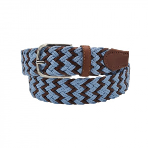 CINTURA UOMO 3,5 CM INTRECCIATA IN CUOIO E TESSUTO ORIONE BELTS ARTIGIANALE MADE IN ITALY