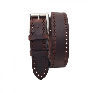 CINTURA UOMO 4 CM IN CUOIO DI TORO TRAFORATO ORIONE BELTS ARTIGIANALE MADE IN ITALY
