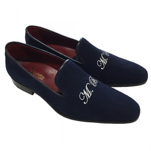 ESCLUSIVE PANTOFOLE MOCASSINO LUSSO IN CAMOSCIO PERSONALIZZABILI CON INIZIALI GAROFALO GIANBATTISTA ARTIGIANALI MADE IN ITALY